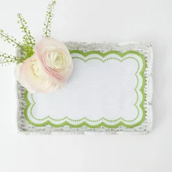 Mrs. Alice White Small Scalloped Rattan Tray