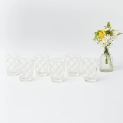 Sale Mrs. Alice White Swirl Outdoor Glasses (Set Of 6)