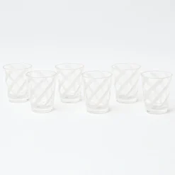 Sale Mrs. Alice White Swirl Outdoor Glasses (Set Of 6)