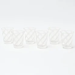 Sale Mrs. Alice White Swirl Outdoor Glasses (Set Of 6)