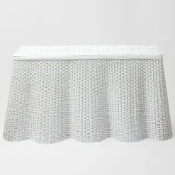 Discount Mrs. Alice White Vivienne Rattan Scalloped Console Table