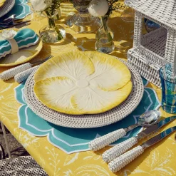 Sale Mrs. Alice Yellow Capri Lettuce Dinner & Starter Plates (Set Of 8)