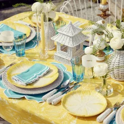 Sale Mrs. Alice Yellow Capri Lettuce Dinner & Starter Plates (Set Of 8)