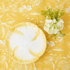 Outlet Mrs. Alice Yellow Capri Lettuce Dinner Plates (Set Of 4)