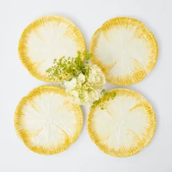 Outlet Mrs. Alice Yellow Capri Lettuce Starter Plates (Set Of 4)