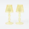 Clearance Mrs. Alice Yellow Glass Lantern Tea Light Holder (Pair) - 18Cm