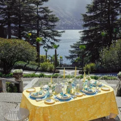 Outlet Mrs. Alice Yellow Melograno & Fleur Turquoise Linen Set