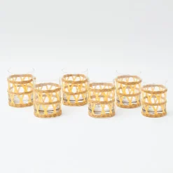 Outlet Mrs. Alice Yellow Raffia Water Glasses (Set Of 6)