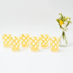 Sale Mrs. Alice Yellow Swirl Outdoor Glasses (Set Of 6)